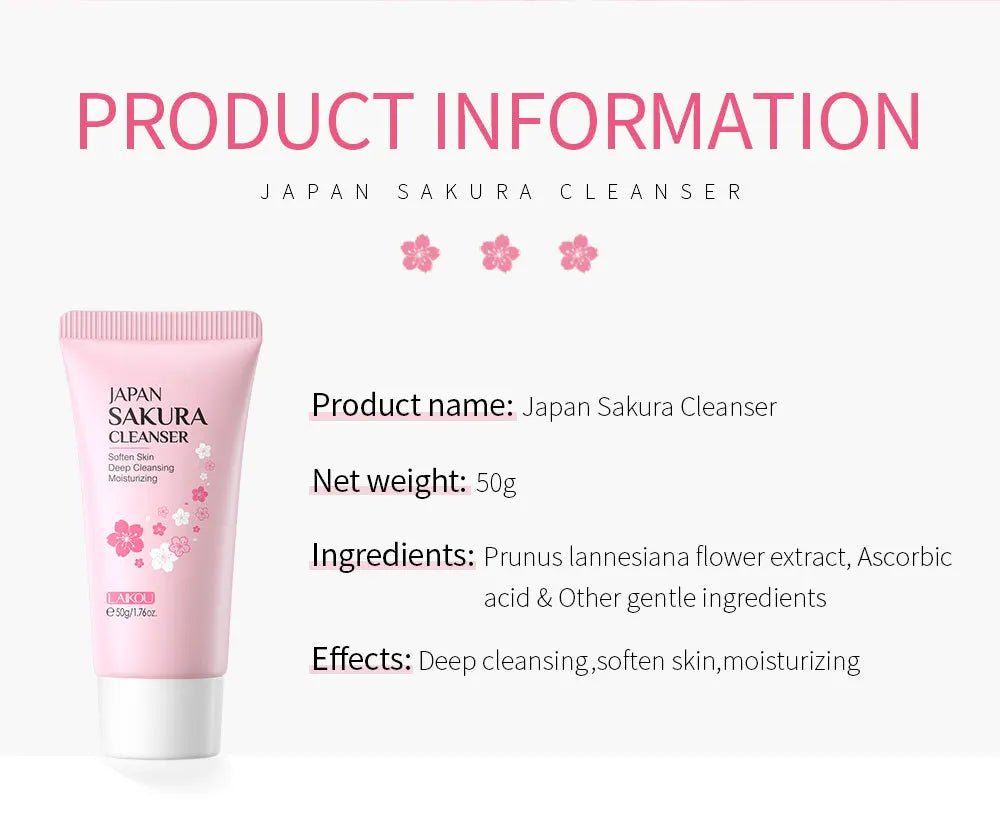 Nettoyant Visage Sakura Éclaircissant - LuxeGlow