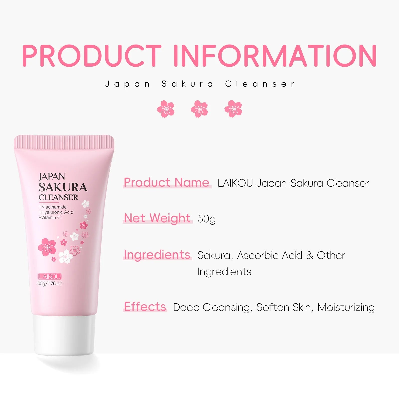 Nettoyant Visage Sakura Éclaircissant - LuxeGlow
