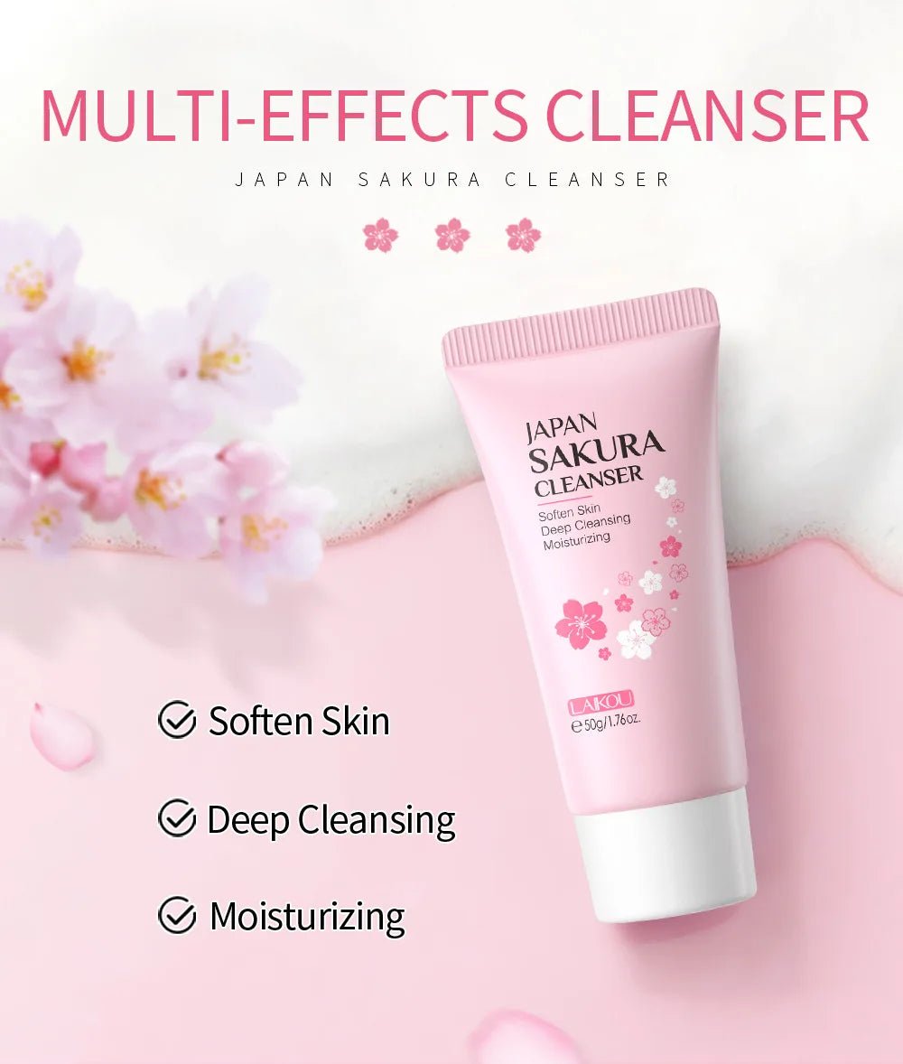 Nettoyant Visage Sakura Éclaircissant - LuxeGlow